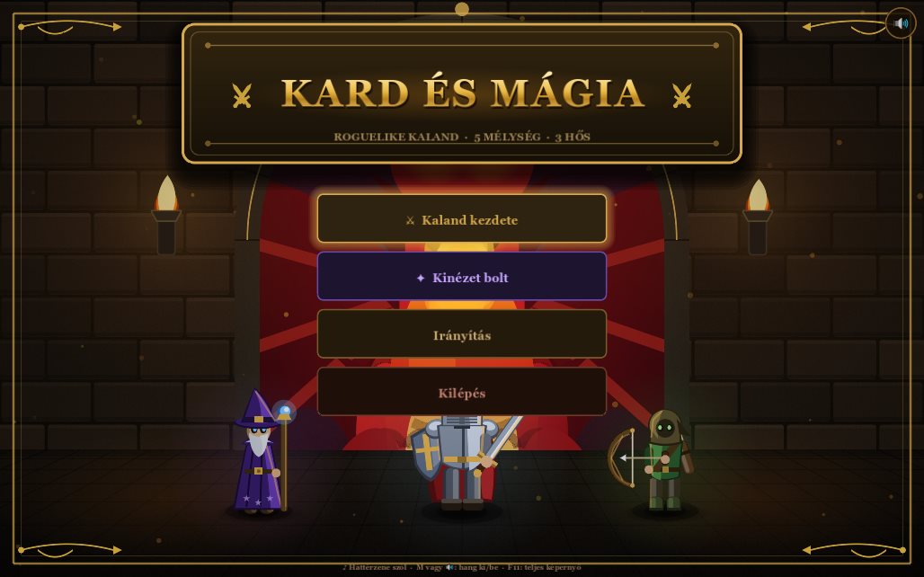 Kard és Mágia – főmenü